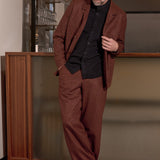 ELMAR/CARLO suit lambswool herringbone brick