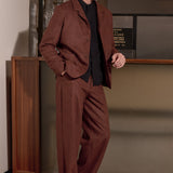 CARLO trousers lambswool herringbone brick