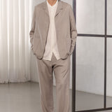 ELMAR blazer eco grid wool stone beige