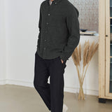 MAX trousers winter linen black