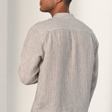 NATHAN shirt pure linen striped vintage navy
