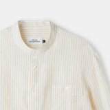NATHAN shirt pure linen striped vintage yellow