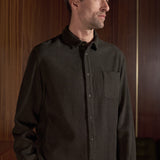 SIMON shirt eco flannel black olive