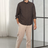 SIMON shirt linen coffee