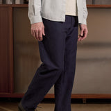 WABAN trousers winter linen navy