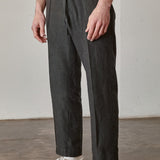 MAX trousers winter linen steel