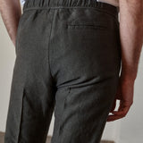 MAX trousers winter linen steel